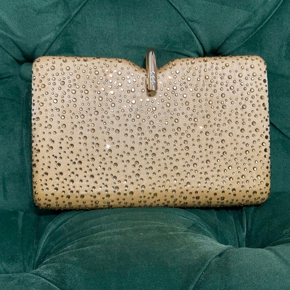 Elegant Gold Studded Clutch